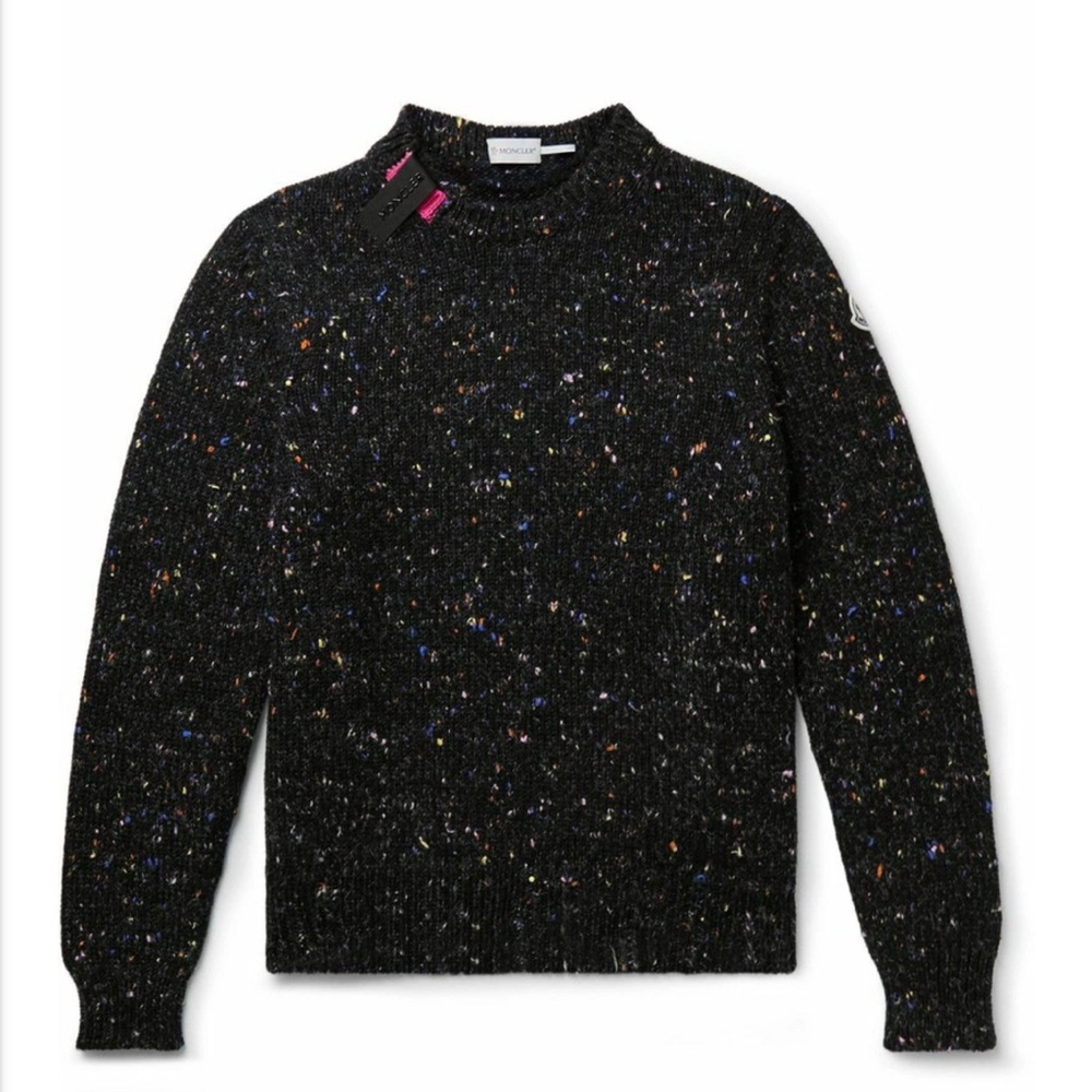 NWOT Moncler - Slim-Fit Logo-Appliquéd Virgin Wool Sweater Large